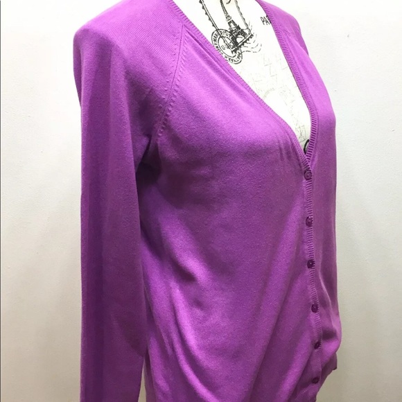 Zara Women Button Down Cardigan Overpiece Sweater Magenta Purple Large - Picture 2 of 9